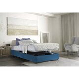thumbnail of Dmora Dbamb Doppelbett, Bettkasten mit Stoffbezug, 100 % Made in Italy, Öffnung vorne, inklusive Matratze 120 x 190 cm, Blau