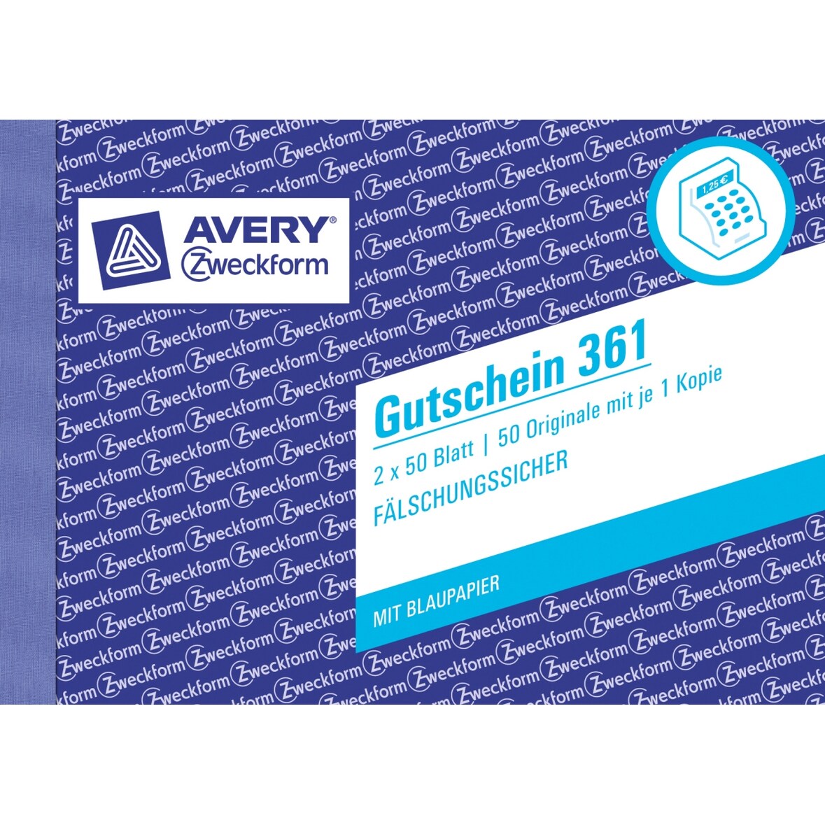 Formularbuch Gutschein A6 quer fälschungssicher 2x50 Blatt mit Ausfüllhilfe