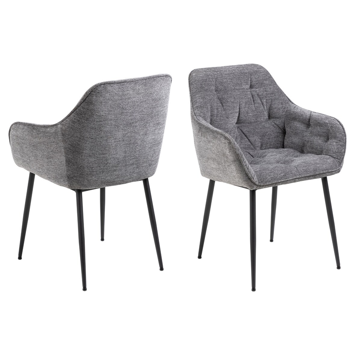 Brooke Esszimmerstuhl mit Armlehne grau.