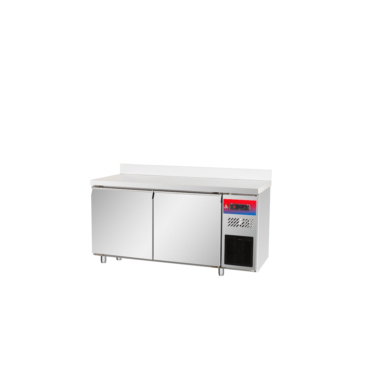 Gasfrit – Banco frigo, sottobanco, 2 porte in acciaio ventilate, a parete, 1500 x 600 x 850 + 100 mm, alta qualità