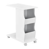 thumbnail of Helloshop26 - Mesa de centro mesa de sala de estar mesa lateral com rodízios e porta-revistas MDF laqueado branco e plástico 53 x 03_0004164