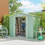 thumbnail of Outsunny Casetta da Giardino in Lamiera Porte Scorrevoli Verde Chiaro