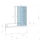 thumbnail of Whirlpool Wanne Duschtempel Dusche Duschkabine K50-L00-WP 170x100 cm ohne 2K Scheiben Versiegelung