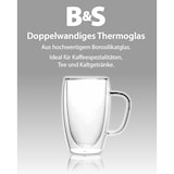 thumbnail of B&S Thermogläser mit Henkel doppelwandig (2 x 450ml) Tassen aus Borosilikatglas