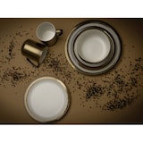 thumbnail of CreaTable Modern Industrial Weiss-gold Kombiservice 8-tlg Steinzeug