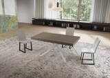 thumbnail of Niket taubengrauer ausziehbarer Tisch 160/264x90 cm mit weißen Beinen