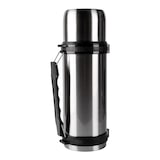 thumbnail of Edelstahl-Thermoskanne mit Tragegriff Gurt Trinkbecher Thermosflasche Tee Kaffee