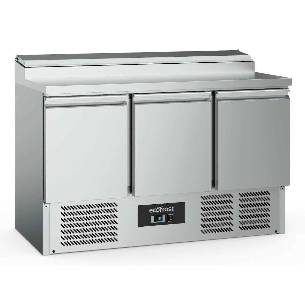 Gastro Edelstahl Kühltisch Kühltheke Saladette 3 Türen 392l 3x1/1GN +2/+8°C