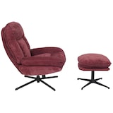 thumbnail of Poltrona Relax com banqueta HWC-P32, poltrona TV com suspensão nosag, tecido metálico giratório/chenille têxtil (370 g/m²) ~ baga