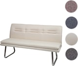 thumbnail of Sitzbank | HxBxT 90x160x58cm | Sitzhöhe 49cm | Rückenlehne Stoff/Textil Edelstahl gebürstet | Creme-Beige 160cm | Esszimmerbank Bank Polsterbank