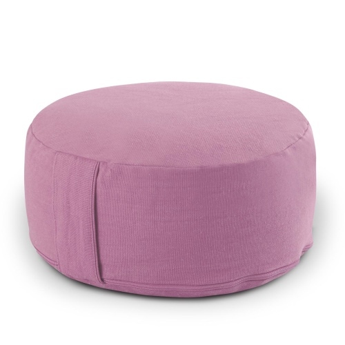 Yogakissen Bodenkissen rund H 14xø31 cm mit Buchweizenschalen Meditationskissen Sportkissen : lila - orchidee