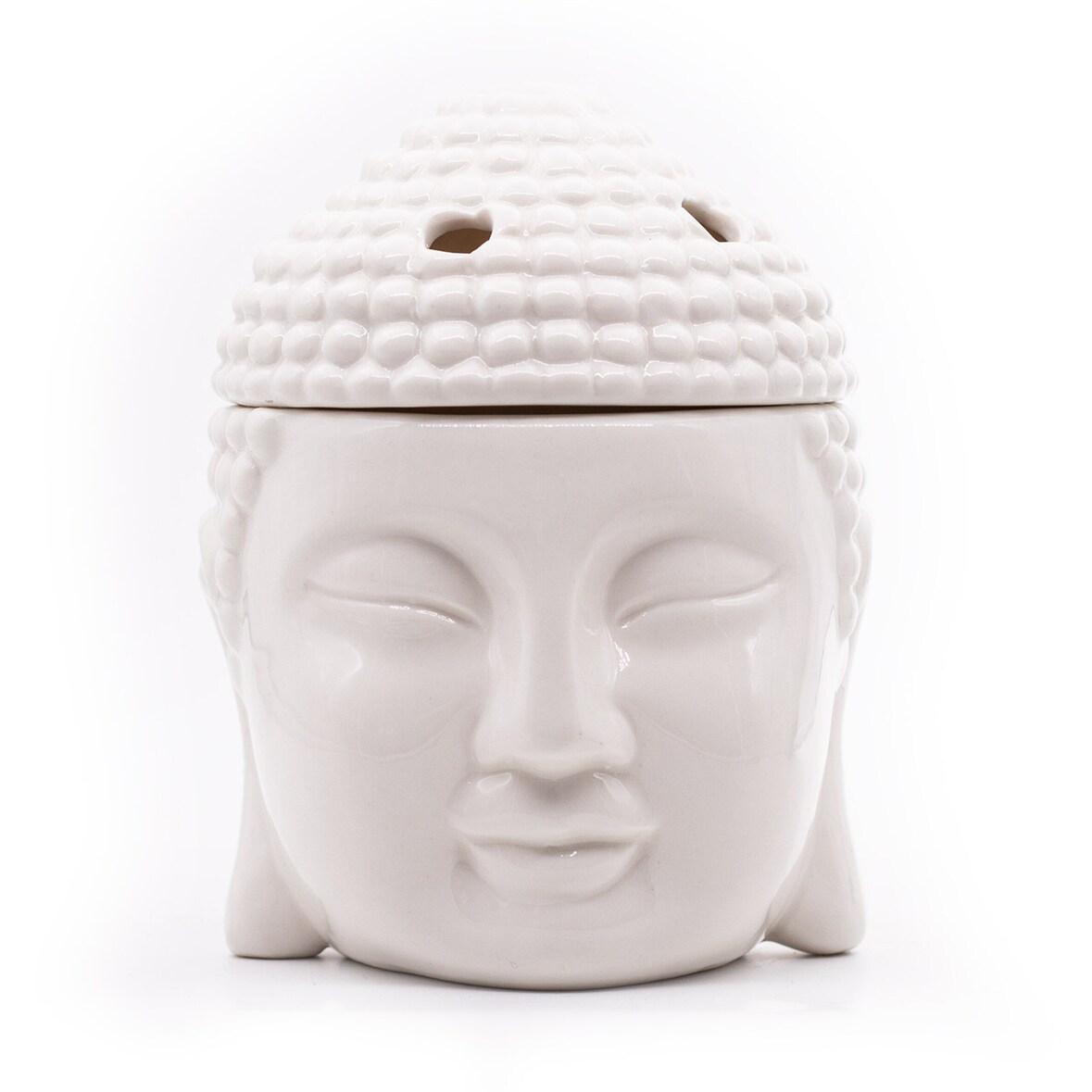 Candle Brothers Teelicht Duftlampe, Buddha Deko, Keramik Aromalampe, HxBxT: 16x12,5x13 cm, Wohnaccessoire, Weiß