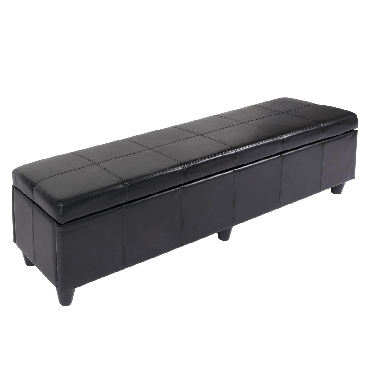 BERLINLODGE Bank Sitzbank mit Aufbewahrung Lars XXL HxBxT 45x180x45cm Creme Kunstleder