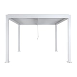 thumbnail of Pergola HWC-L46, Gartenpavillon Lamellen-Pavillon, 11cm-Aluminium-Gestell, Regenrinne sturmfest, 3x3m ~ weiß