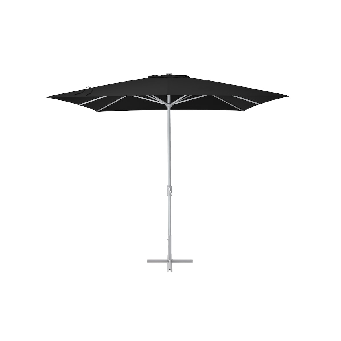 METRO PROFESSIONAL Parasol carré avec pied, aluminium, 3 x 3 m, protection UV50+, hydrofuge, anthracite/platinum