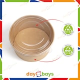 thumbnail of DayBays 25 Stk. Salatschalen 500 ml Salatbox Kombi 148x131x46 mm mit Deckel Kraft Braun Rund