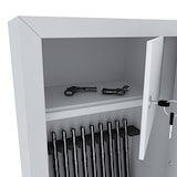 thumbnail of Armadio Portafucili Armi Blindato Fuciliera In Acciaio Con Cassetto Tesoretto Con Serratura Chiave Doppia Mappa Bianco Opaco 148x53.5x32 Cm 10 Posti
