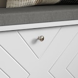 thumbnail of Banco zapatero moderno mueble zapatero con banco de madera con estantes ajustables y cojín acolchado para 8 pares de zapatos 80x26x48 cm