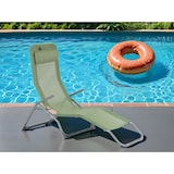 thumbnail of aro Lettino prendisole con funzione di inclinazione e braccioli, acciaio / textilene, verde