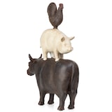 thumbnail of Moritz Deko-Figur Kuh Schwein und Hahn stehen aufeinander aus Polyresin Dekorations Idee Standdeko Tierwelt Statue Skulptur