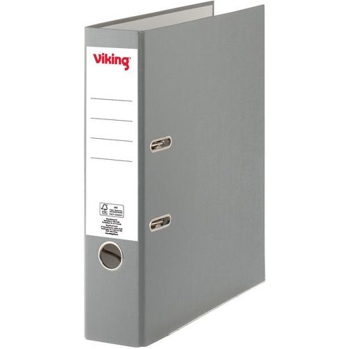 Viking Premium Ordner Breit DIN A4 75 mm Grau 2 Ringe Kunststoff Matt Hochformat