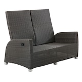 thumbnail of Tarrington House Divano a 2 posti Madrid, alluminio / PE rattan / olefina, 85 x 145 x 106 cm, con schienale regolabile, grigio