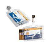 thumbnail of DURABLE Boîte 25 Porte-badges 2 cartes de sécurité format portrait ou paysage+clip+encoche - Transparent