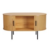 thumbnail of Möbilia Couchtisch/TV-Board | 2 Schiebetüren | B 100 x T 60 x H 55 cm | natur – schwarz | 32020009 | Serie LOWBOARD