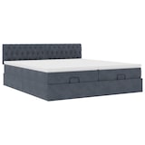 thumbnail of vidaXL Ottoman-Bett mit Matratzen & LEDs Dunkelgrau 200x200 cm Samt
