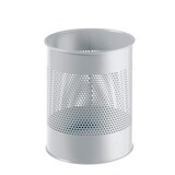 thumbnail of Durable 331023 Runder Abfalleimer aus Metall, 15 Liter, mit Dekorlochung 165 mm, silber