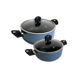 thumbnail of San Ignacio Noia - Juego de 2 Cacerolas Ø20/Ø24cm con Tapa en Aluminio Prensado Color Azul
