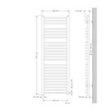 thumbnail of Elektrischer Badheizkörper mit Heizstab 1200W 500x1500 mm Weiß gebogen mit Seitenanschluss LuxeBath