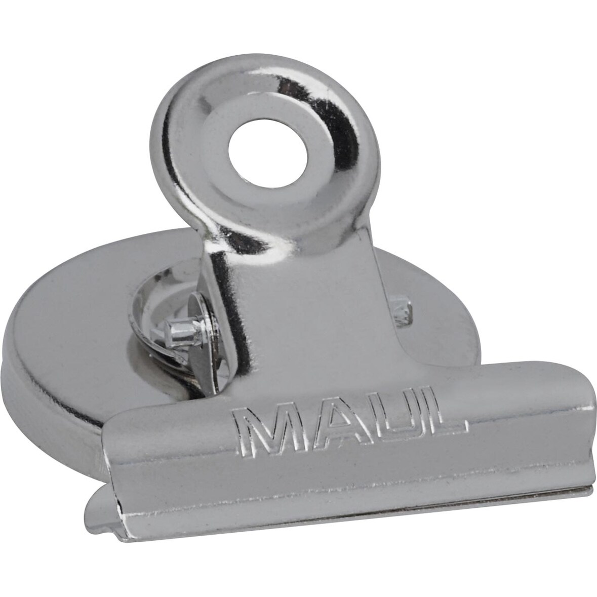 Brief-Klemmer mit Magnet, Breite 40 mm, Klemmweite 20 mm, vernickeltes Metall, starke Feder, Haftkraft 2,5 kg, 1 Set = 2 Stück