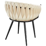 thumbnail of tectake Lot 4 chaises de salle à manger en velours design noué sables - 405531