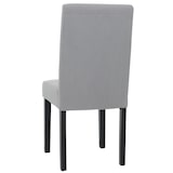 thumbnail of 2er-Set Esszimmerstuhl Littau, Stuhl Küchenstuhl Hochlehner, Stoff/Textil Cord Holz ~ hellgrau, dunkle Beine