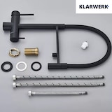 thumbnail of KLARWERK® Lana | Flex 3-Wege Armatur Edelstahl Schwarz matt|Filter Trinkwasser Wasserhahn Küche | Osmose Sprudel Mischbatterie U-Auslauf 3 Anschlüsse