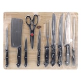 thumbnail of WellHome - 11-delige messenset met acetaathoes en houten plank