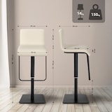 thumbnail of Banco de bar em couro sintético Limon creme/preto