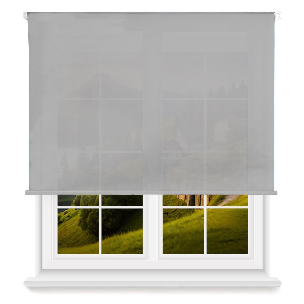 WellHome - Estor Enrollable de poliéster Translúcido 160 x 175cm (Ancho x Alto) color Gris