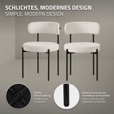 thumbnail of ML-Design – Esszimmerstühle 2er Set Weiß | Teddystoff, Rückenlehne, schwarze Metallbeine, ergonomische Küchen- & Wohnzimmerstühle