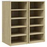 thumbnail of Helloshop26 - Schuhschränke Schuhaufbewahrung Möbel für Eingangsbereich Flur Wohnzimmer 2er-Set Sonoma Holzwerkstoff braun 02_0022130