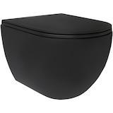 thumbnail of Alpenberger Wand-WC Spülrandlos | Hänge-WC aus Sanitärkeramik | Tiefspüler WC-Becken mit Soft-Close WC-Sitz | Toilette Schwarz/Matt | Made in Europa