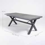 thumbnail of Mesa de jardim, extensível 202 a 264 cm, alumínio e cerâmica, cor antracite, 202/264x102x78 cm
