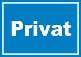 thumbnail of Privat Schild weiß-blau A2 (420x594mm)