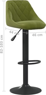thumbnail of Décoshop26 - Set aus 2 Barhockern Hochstühlen Rautenmuster hellgrüner Samt Stahlgestell DEC029885
