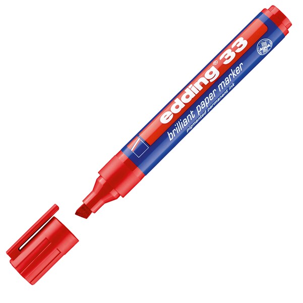 Edding 33-002 33 Brilliant paper marker - nachfüllbar, 1 - 5 mm, rot