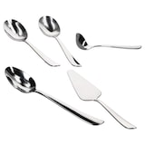 thumbnail of 5tlg. Justinus Twist Anlegeteile-Besteckset 1x Tortenheber, 1x Saucenlöffel, 1x Servierlöffel, 1x Salatlöffel & 1x Salatgabel