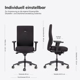 thumbnail of bümö SitzMeister Bürostuhl ergonomisch, Vollpolster in schwarz - Ergonomischer Drehstuhl mit Rollen, Stuhl mit Armlehne, Synchronmechanik uvm. -
