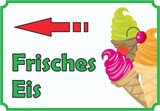 thumbnail of Frisches Eis Schild mit Pfeil links A2 (420x594mm)