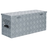 thumbnail of DELUKE® Aluminiumbox mit Deckel - Abschließbar Alubox Deichselbox Alu Anhängerbox Werkzeugkiste Metall Transportbox Metallkiste, 76,5x26,5x33cm Silber